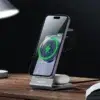 Maxco 3-in-1 Leather Wireless Charger 15w Black - iTouch Stores iTouch Stores - iTouch Stores Apple devices you will find all & accessories you need iPhone , iPad , MacBook , Apple watch or AirPods - iTouch is Your Apple Choice